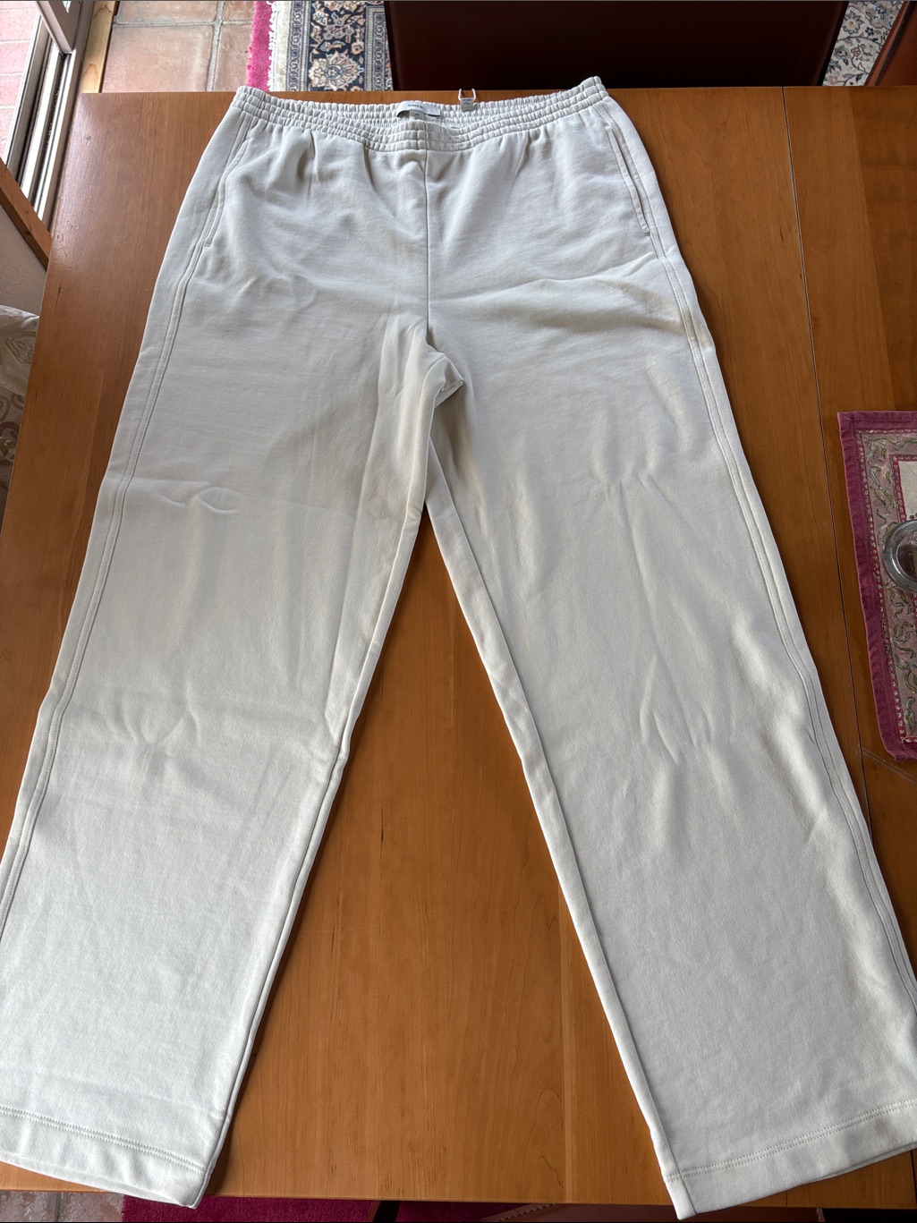 Vince Cream Ribbed Knit Sweatpants